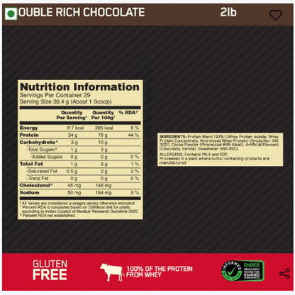 Gold Standard 100% Whey Protein | 907 g (2 lbs) | Double Rich Chocolate