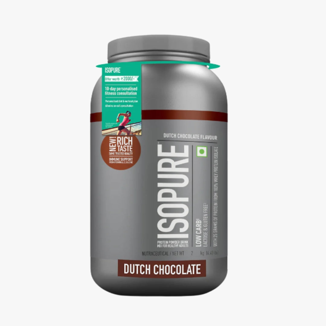 Isopure Whey Protein Isolate Powder with Vitamins for Immune Support - 2kg (Dutch Chocolate)