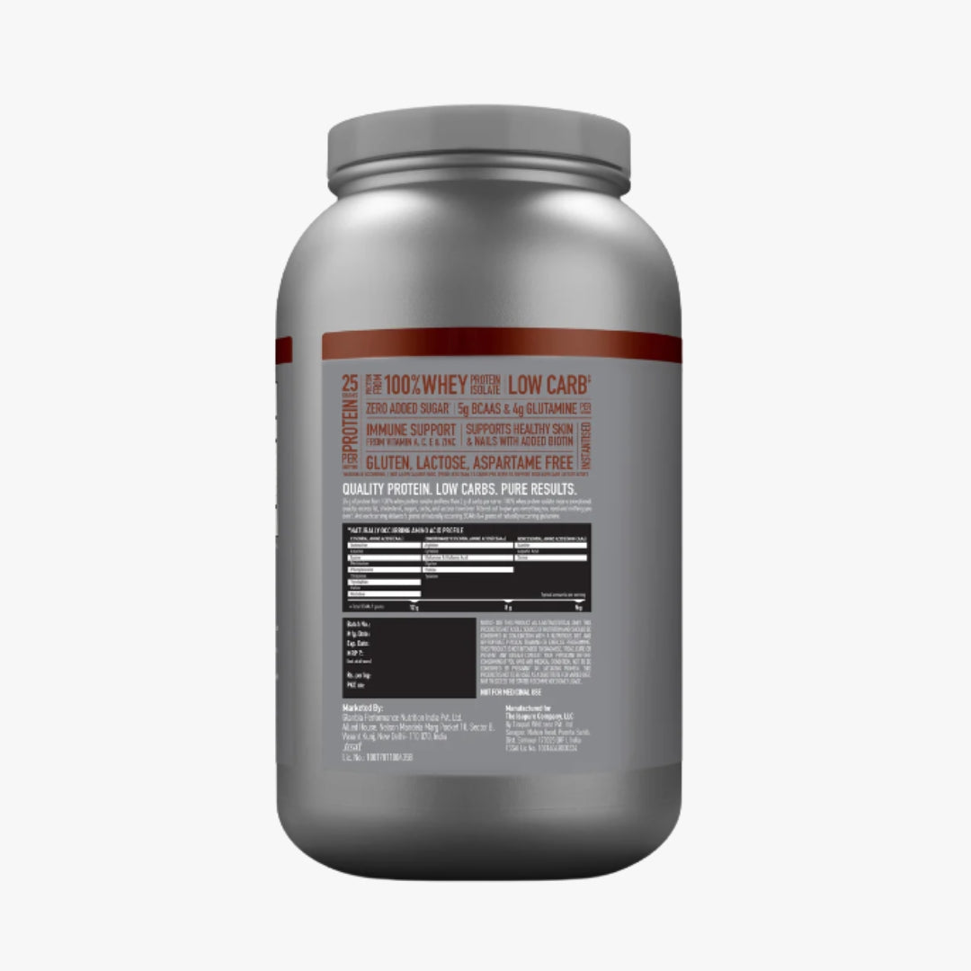 Isopure Whey Protein Isolate Powder with Vitamins for Immune Support - 2kg (Dutch Chocolate)